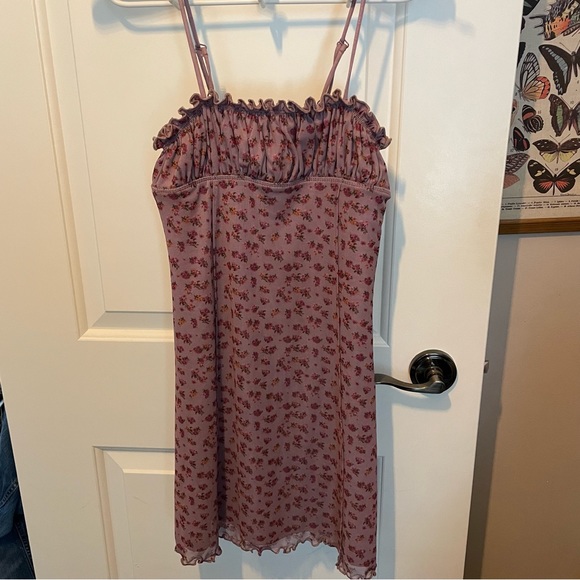 UO Evie Purple Floral Mini Dress rosebud bodycon summer spring flower dress - Picture 14 of 16